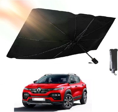 ROSHNEER ENTERPRISES Windshield Sun Shade For Renault Kiger(Black, Silver)