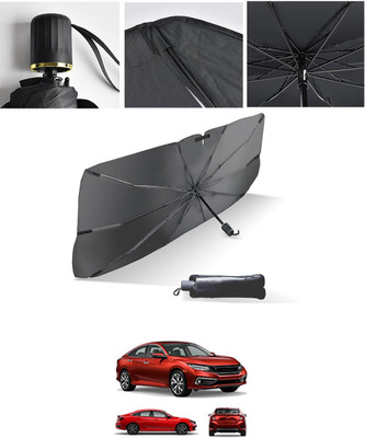 AYW Windshield Sun Shade For Honda Civic(Black, Silver)