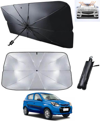 RKPSP Windshield Sun Shade For Maruti Suzuki Alto 800(Silver, Black)