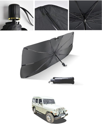 AYW Windshield Sun Shade For Mahindra Marshal(Black, Silver)