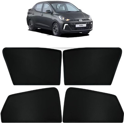 TOP VECHILE Rear Window, Side Window Sun Shade For Hyundai Aura(Black)