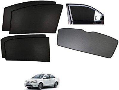 AuTO ADDiCT Side Window, Rear Window Sun Shade For Toyota Etios(Black)