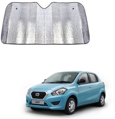 SPREADX Windshield Sun Shade For Datsun Go(Silver)