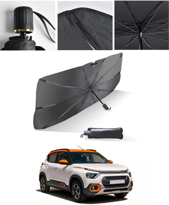 AYW Windshield Sun Shade For Citroen Universal For Car(Black, Silver)