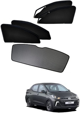 RAKRISH Rear Window, Side Window Sun Shade For Hyundai Aura(Black)