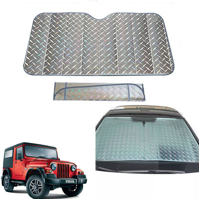 AUTO PEARL Dashboard, Windshield Sun Shade For Mahindra Thar(Grey)