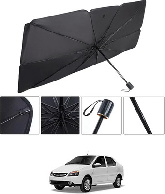 RKPSP Windshield Sun Shade For Tata Indigo(Black, Silver)