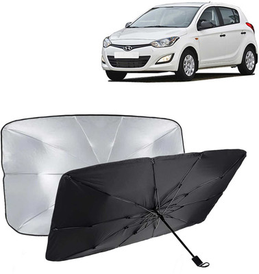 Kingsway Dashboard, Windshield Sun Shade For Hyundai i20(Black, Silver)