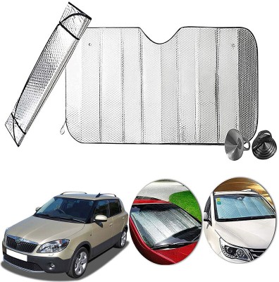 AUTO PEARL Dashboard, Windshield Sun Shade For Skoda Fabia(Silver)