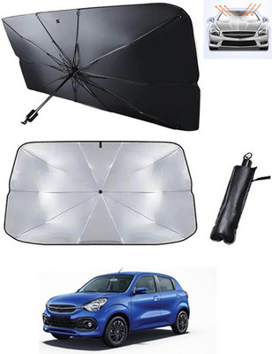 RKPSP Windshield Sun Shade For Maruti Suzuki Celerio(Black, Silver)