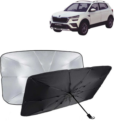 Kingsway Dashboard, Windshield Sun Shade For Skoda Kushaq(Black, Silver)