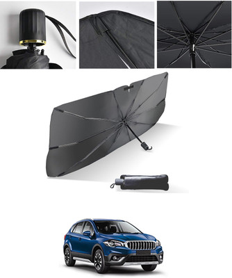 AYW Windshield Sun Shade For Maruti Suzuki Universal For Car(Black, Silver)
