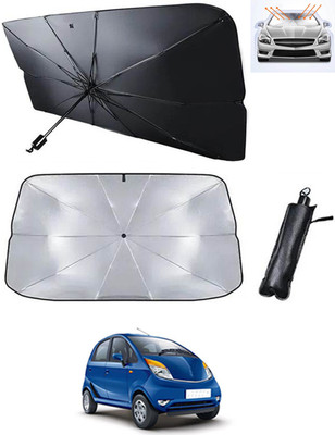 RKPSP Windshield Sun Shade For Tata Nano(Black, Silver)