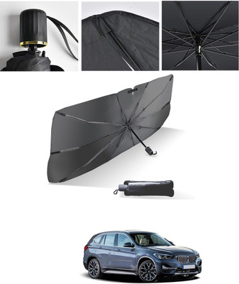 AYW Windshield Sun Shade For BMW Universal For Car(Black, Silver)