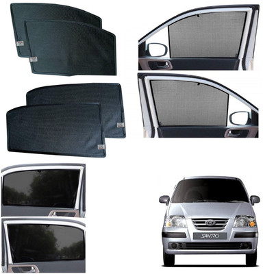WolkomHome Side Window Sun Shade For Hyundai Santro(Black)