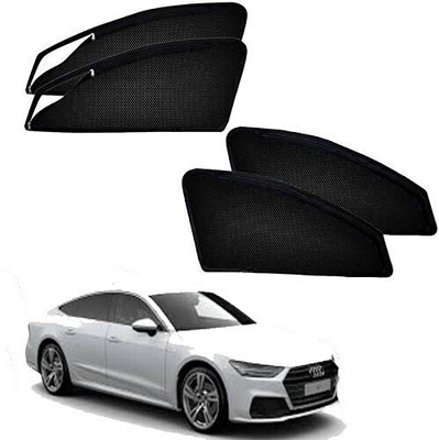 S M Decor Rear Window, Side Window Sun Shade For Audi A7(Black)