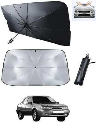 RKPSP Windshield Sun Shade For Daewoo Cielo(Black, Silver)