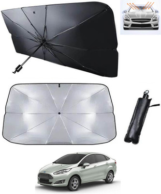 RKPSP Windshield Sun Shade For Ford Fiesta(Silver, Black)