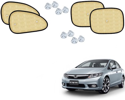 Automotive Prist Side Window Sun Shade For Honda Civic(Beige)