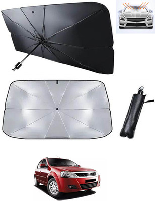 RKPSP Windshield Sun Shade For Mahindra Verito(Black, Silver)