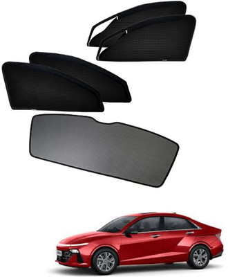 RAKRISH Rear Window, Side Window Sun Shade For Hyundai Verna(Black)