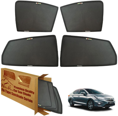 WolkomHome Side Window Sun Shade For Honda Universal For Car(Black)
