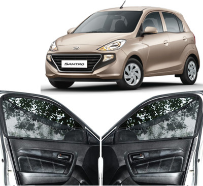 GATIMAN Rear Window, Side Window Sun Shade For Hyundai Santro(Black)