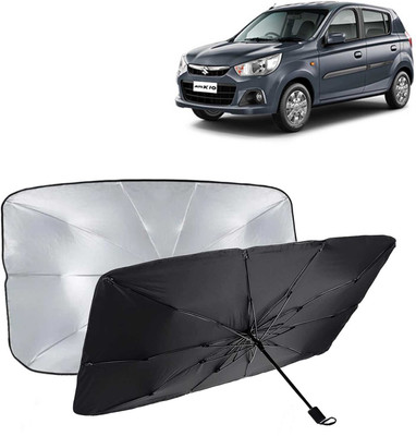 Kingsway Dashboard, Windshield Sun Shade For Maruti Suzuki Alto K10(Black, Silver)