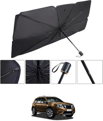 RKPSP Windshield Sun Shade For Nissan Terrano(Black, Silver)