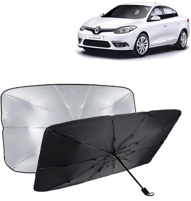 Kingsway Dashboard, Windshield Sun Shade For Renault Fluence(Black, Silver)