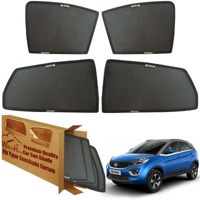 WolkomHome Side Window Sun Shade For Tata Nexon(Black)