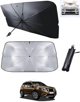 RKPSP Windshield Sun Shade For Nissan Terrano(Black, Silver)