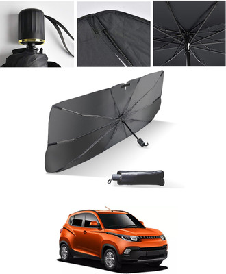 AYW Windshield Sun Shade For Mahindra Universal For Car(Black, Silver)