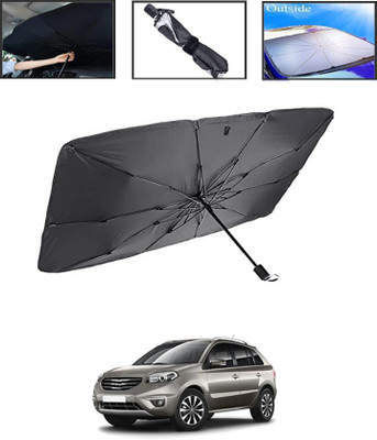 MSNP Windshield Sun Shade For Renault Koleos(Black, Silver)