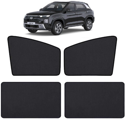 Auto Hub Side Window Sun Shade For Hyundai Creta(Black)
