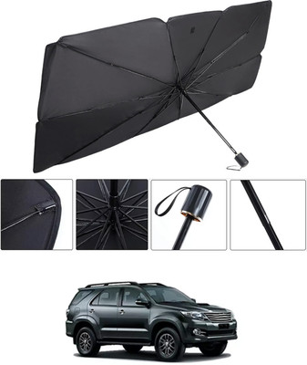 RKPSP Windshield Sun Shade For Toyota Fortuner(Black, Silver)
