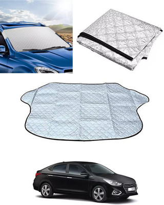 RKPSP Windshield Sun Shade For Hyundai Verna(Silver)