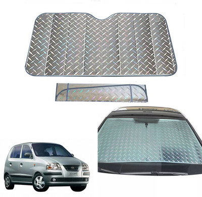AUTO PEARL Dashboard, Windshield Sun Shade For Hyundai Santro Xing(Grey)