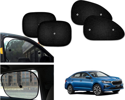 PEEPS STORE Side Window Sun Shade For Skoda Slavia(Black)