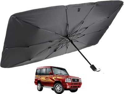 MOCKHE Windshield Sun Shade For Tata Sumo Grand(Silver)