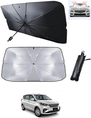RKPSP Windshield Sun Shade For Maruti Suzuki Ertiga(Black, Silver)
