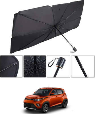 RKPSP Windshield Sun Shade For Mahindra Universal For Car(Black, Silver)