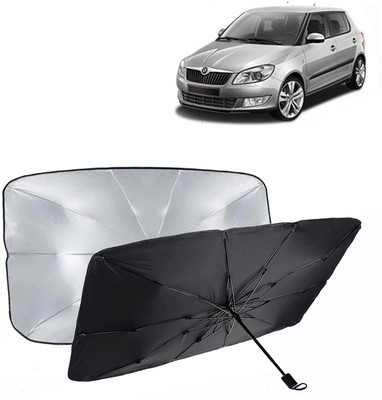 Kingsway Dashboard, Windshield Sun Shade For Skoda Fabia(Black, Silver)