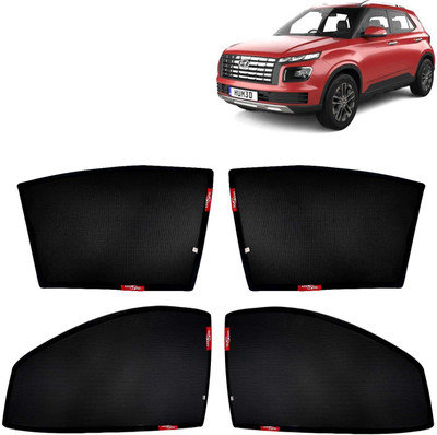 Kingsway Side Window, Rear Window Sun Shade For Hyundai Venue(Black)