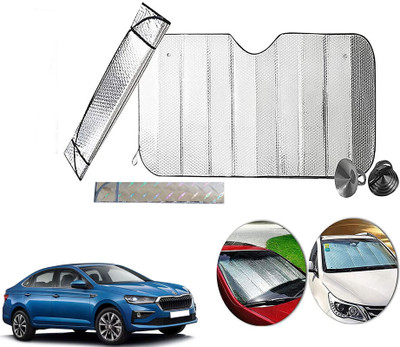 AUTO PEARL Dashboard, Windshield Sun Shade For Skoda Slavia(Silver)