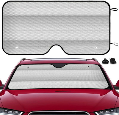 NeonSheon Windshield Sun Shade For Universal For Car Universal For Car(Silver)