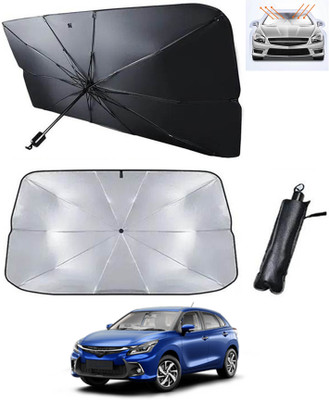 RKPSP Windshield Sun Shade For Toyota Glanza(Silver, Black)