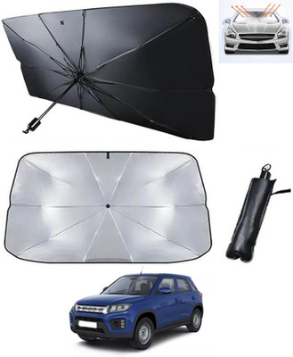 AYW Windshield Sun Shade For Maruti Suzuki Brezza(Silver, Black)