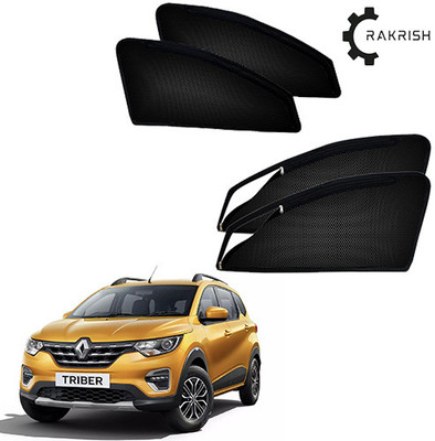 RAKRISH Rear Window, Side Window Sun Shade For Renault Triber(Black)