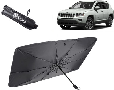 Selifaur Dashboard, Rear Window, Sun Roof, Windshield Sun Shade For Jeep Compass(Black)